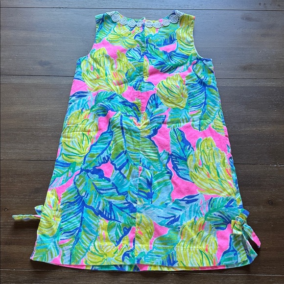 Size 10 Lilly Pulitzer resort lined cotton shift dress tropical floral prints - Picture 7 of 9